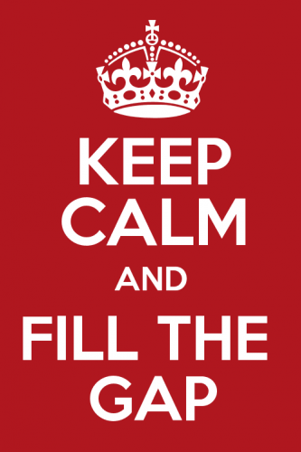 Keep calm and fill the gap poster